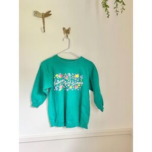 Vintage 80s Junior Girl Scouts Floral Crewneck